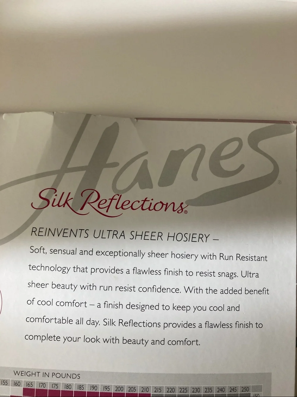 Hanes Silk Reflections Ultra Sheer Toeless Control Top Pantyhose. Buff Size EF.